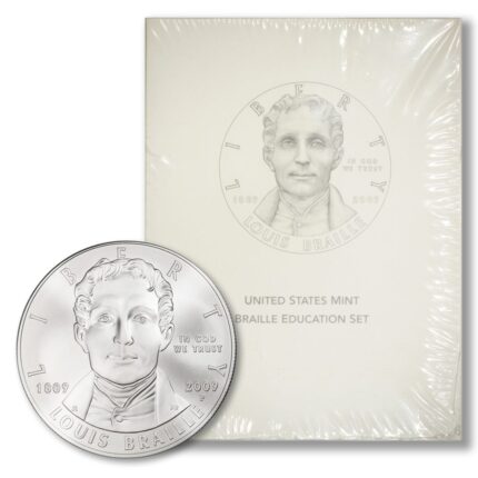 2009 P Commemorative Louis Braille Bicentennial Proof Dollar OGP US Mint at  's Collectible Coins Store